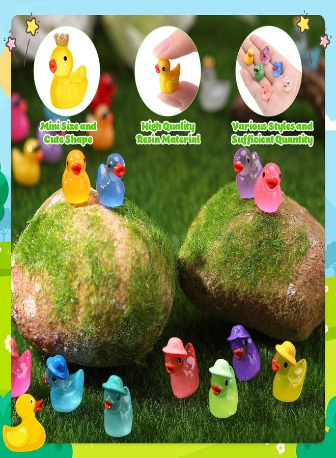 GGSTDDUP 48 Pcs Mini Resin Ducks, Tiny Ducks, Colorful Mini Resin Animals Figures to Hide for DIY Projects Garden Dollhouse Aquarium Home Decor - Image 3